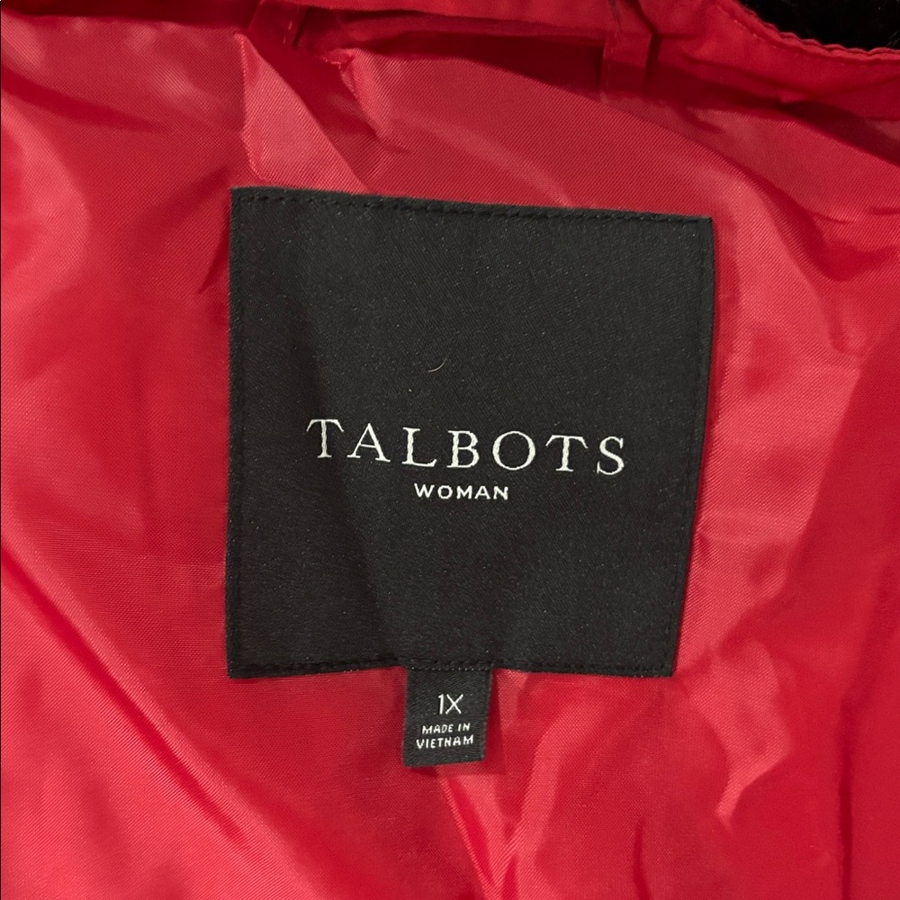 Talbots Red Quilted Removable Faux-Fur Collar Puffer Vest‎ Size XL NWOT - Picture 8 of 15